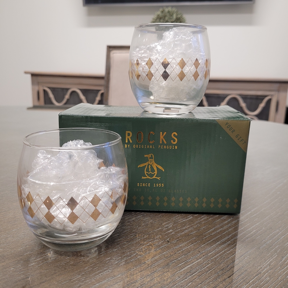 Original Penguin Rocks Glass Set of 2